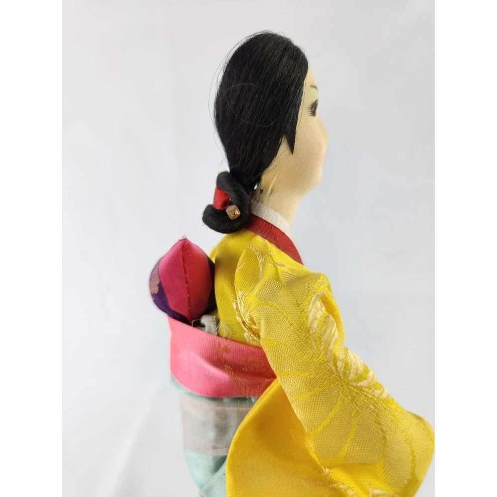 Vintage Handmade Korean Doll‎ w/ Baby Made In Seoul Korea Traditional Dress Wrap